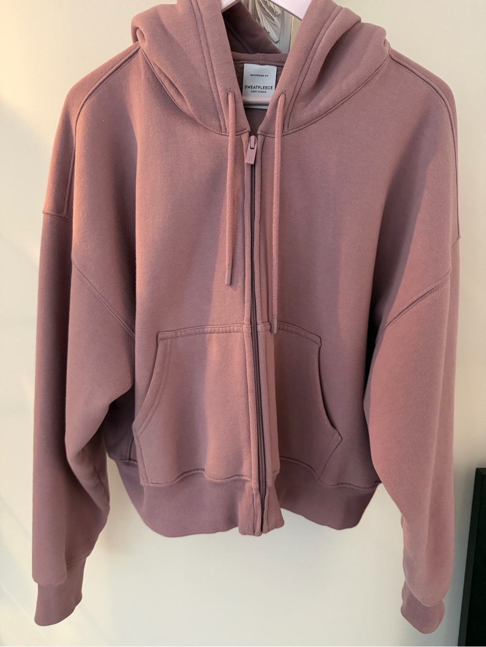 ARITZIA Woman’s  Mauve Zip-Up Hooded Sweatshirt Jacket NWOT
